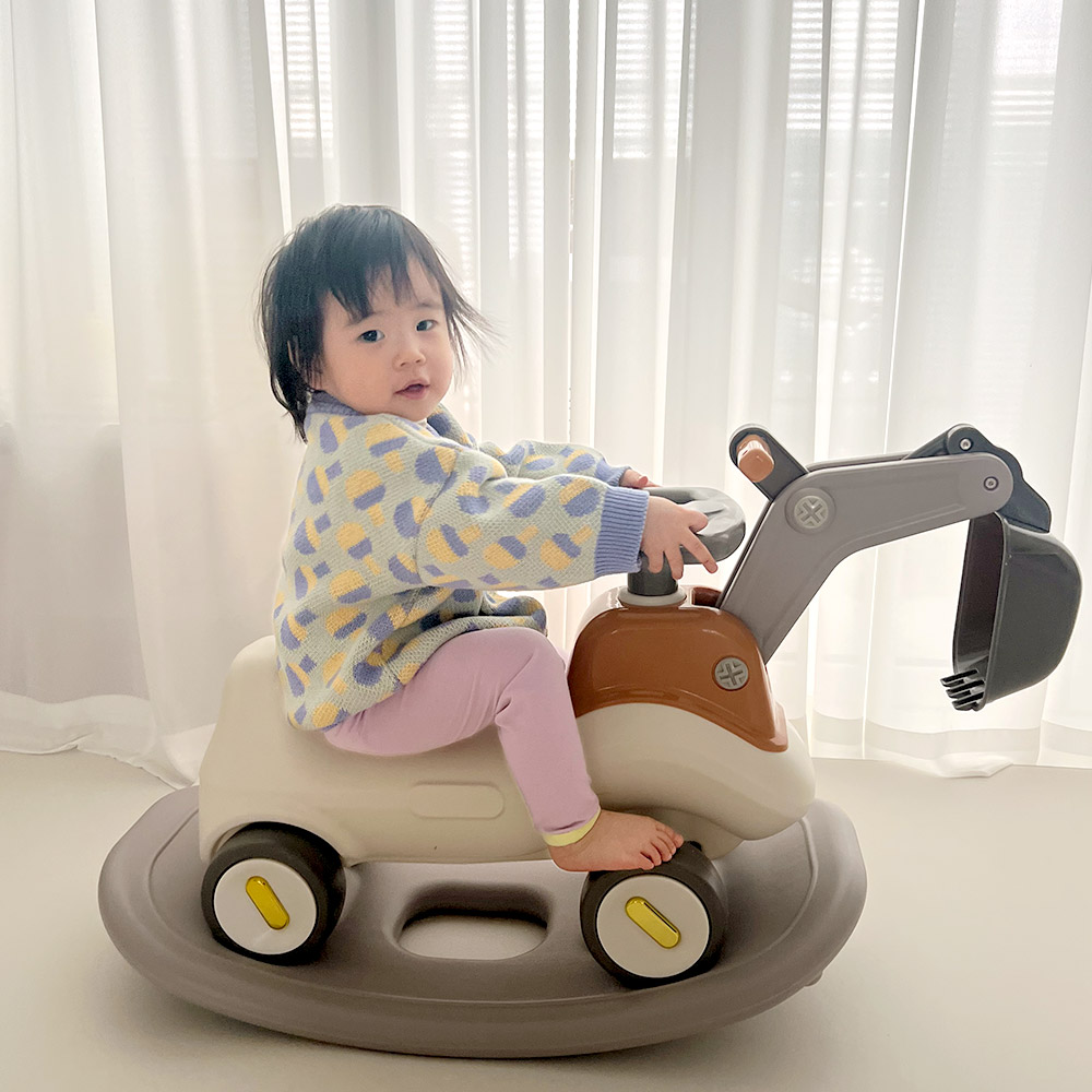 [캐스비] 3in1굴착기흔들말 유아붕붕카 라이딩토이 실내용장난감 어린이굴착기 유아승용완구 - 상세 이미지 5