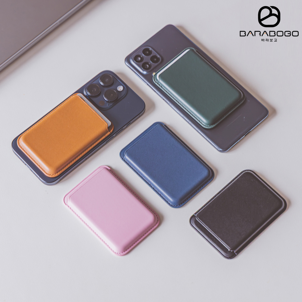 바라보고 맥폴리오 맥세이프 카드지갑 카드홀더 iPhone12 시리즈 이상 전 모델, 가죽, 네이비 - 상세 이미지 2