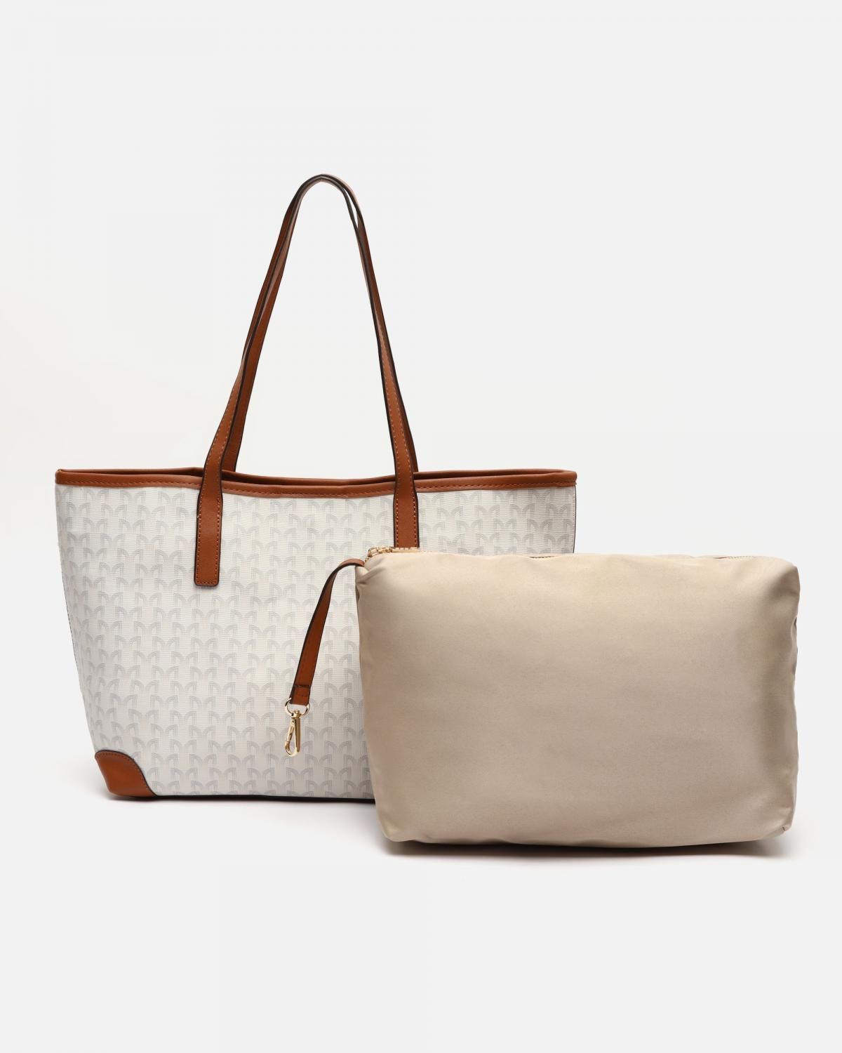 미사코 모노그램 프린트 이너백 쇼퍼백 세트 TILE-5000398117019 BEIGE - 상세 이미지 3