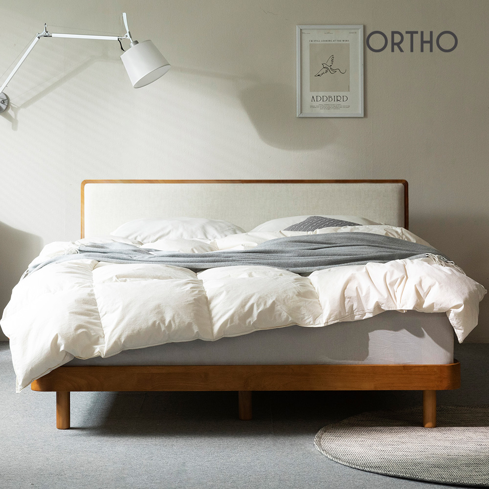 올쏘 모우 아쿠아텍스 패브릭 저상형 원목 침대 프레임 헤드형 Q