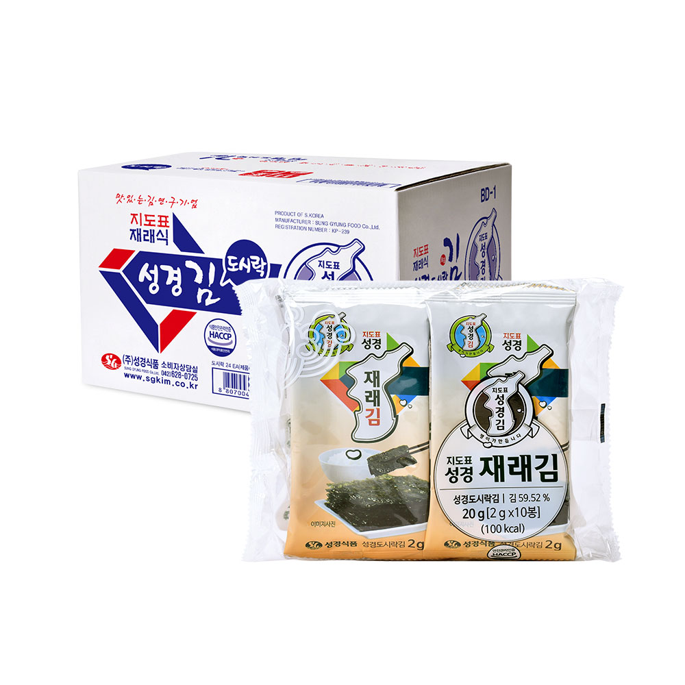 [성경김본사] 지도표 재래 미니 도시락김 2g 240봉 식자재 대용량 업소용