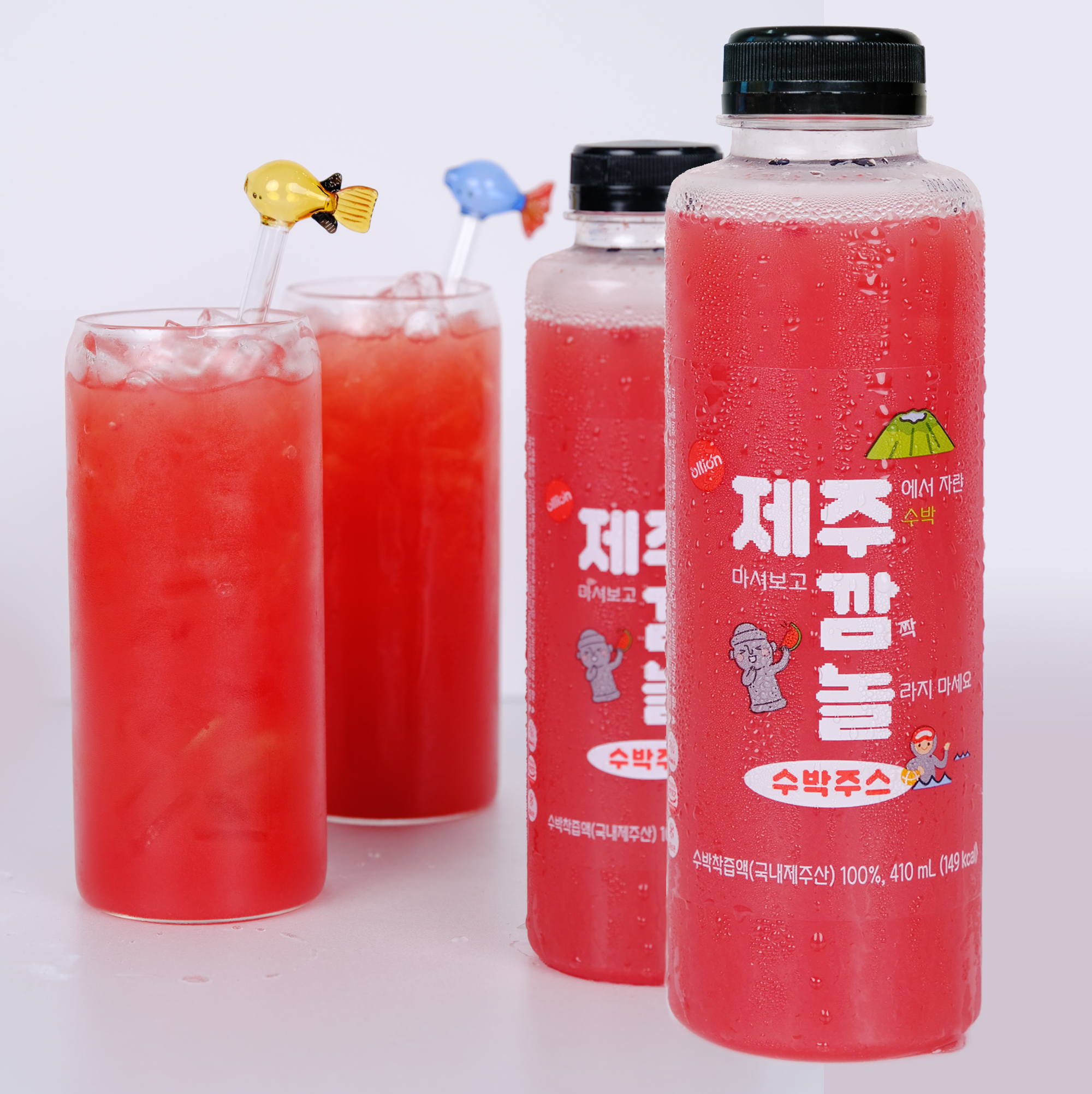 올리온 제주깜놀 첨가물 없이 100% 얼린 생수박주스 410ml, 3개 - 상세 이미지 4