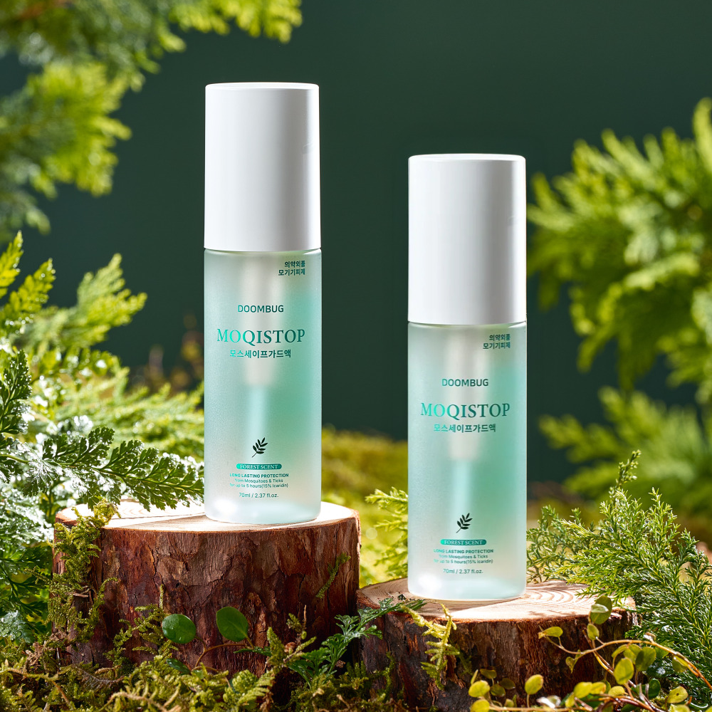 1+1 둠벅 모기스탑 진드기 모기 기피제 퇴치제 이카리딘 15% 벌레 해충 퇴치약 임산부 기내반입 몸에뿌리는 스프레이 70ml 세트 제품 이미지