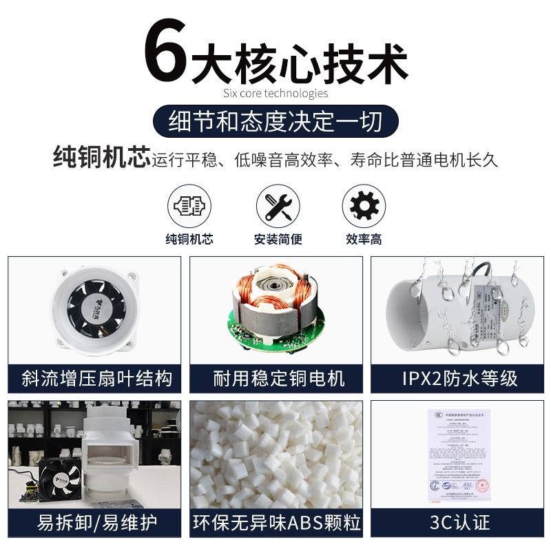 벤츄레이터 태양광 냄새 환기 휀 배출 배출기 환풍기 2인치 50mm-88풍량 - 상세 이미지 2