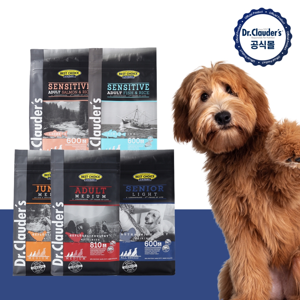 닥터클라우더 독일 강아지 저알러지 사료 체험팩 350g 택1