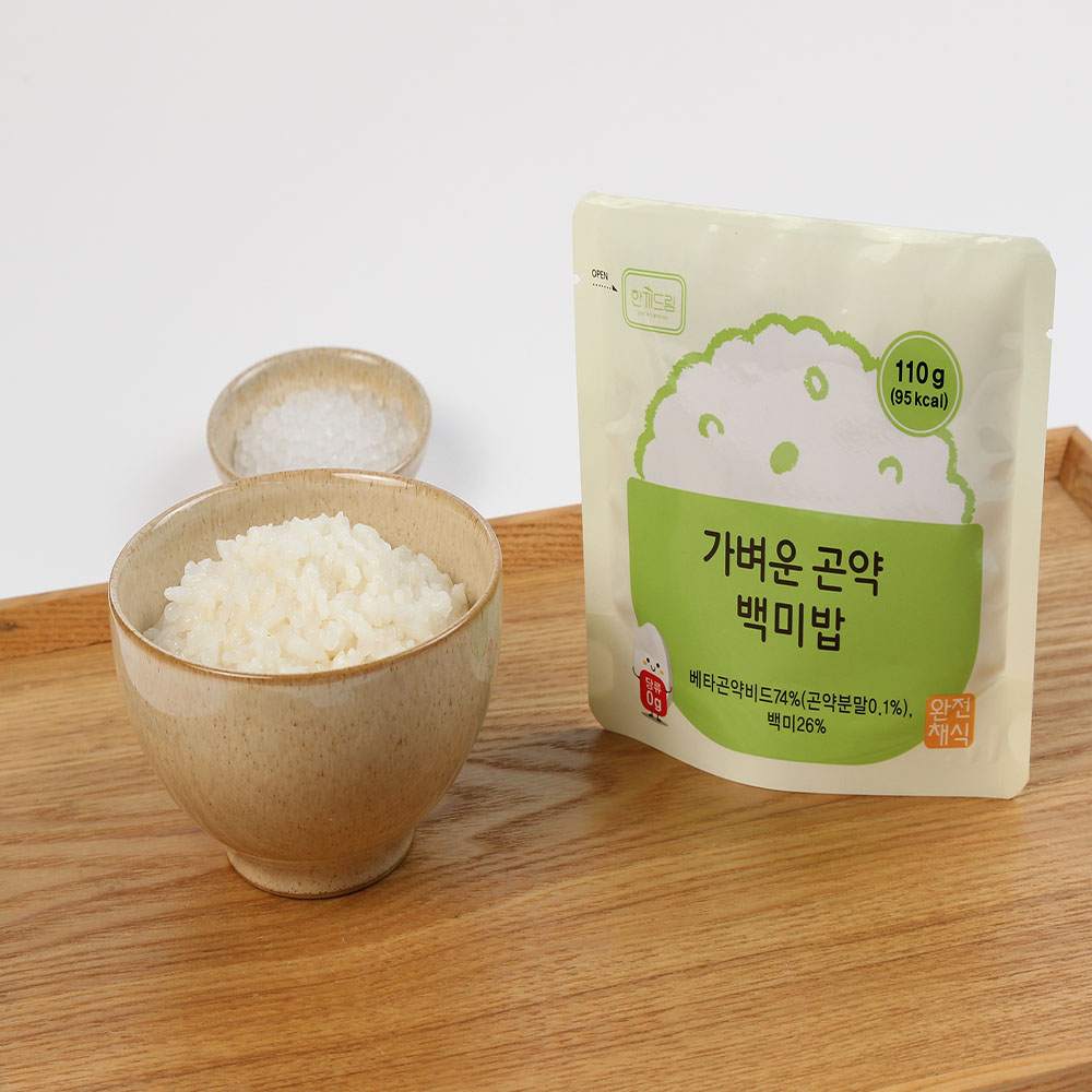 한끼드림 가벼운 곤약 백미밥 즉석밥 95kcal 무당 무지방 110g 30개 - 상세 이미지 2