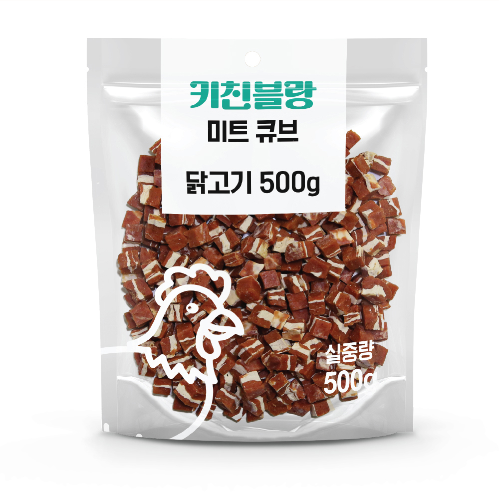 키친블랑 미트 큐브 강아지간식 닭고기, 500g, 1개 - 메인 이미지