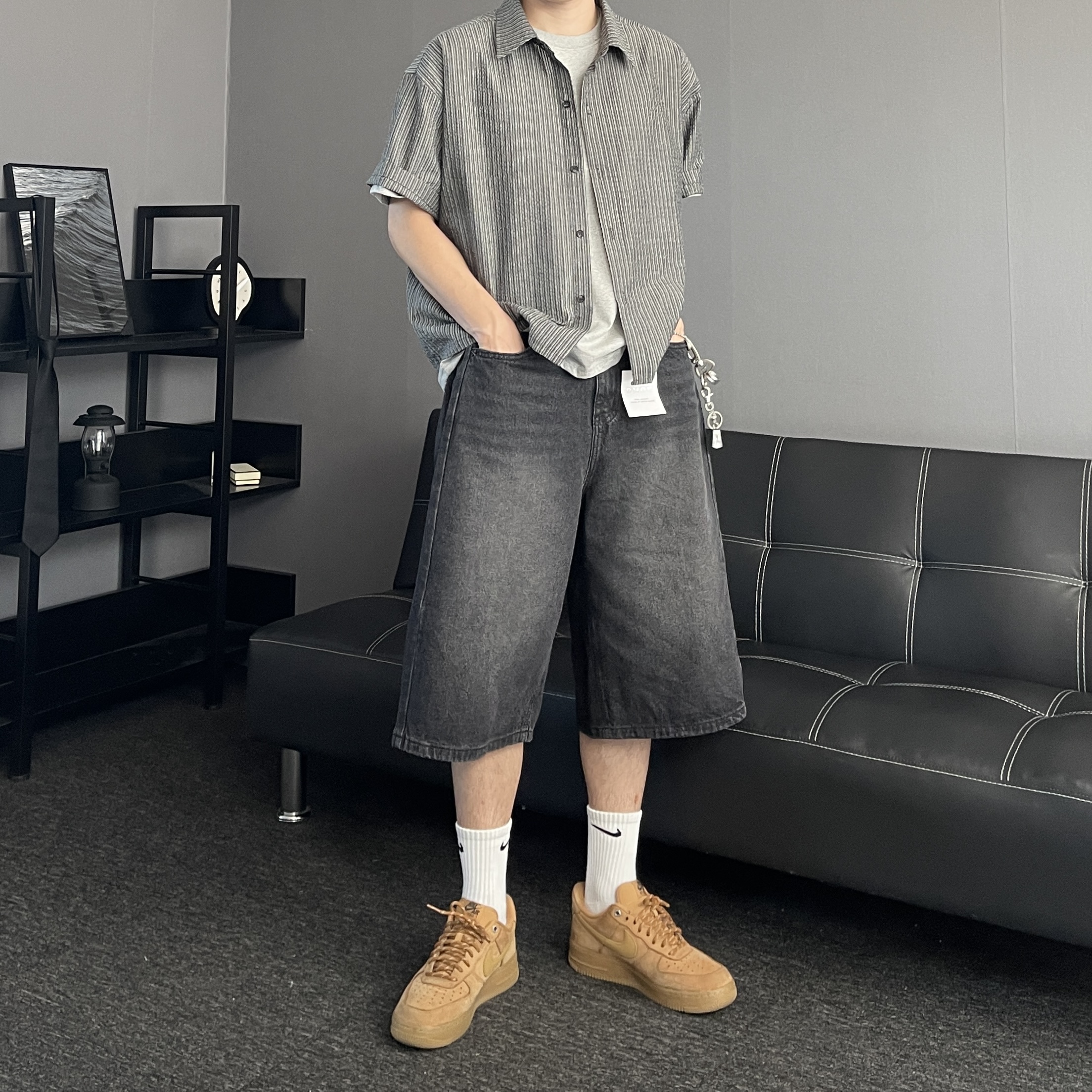 남자시어서커셔츠 남자크롭셔츠 린넨셔츠 이미지 7