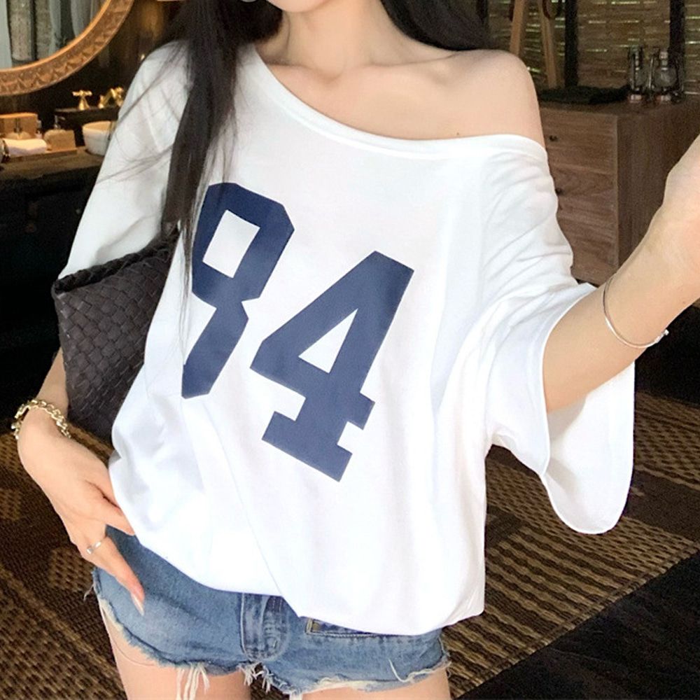 노아릿 오버핏 레터링 티셔츠 AA2523 - 상세 이미지 2