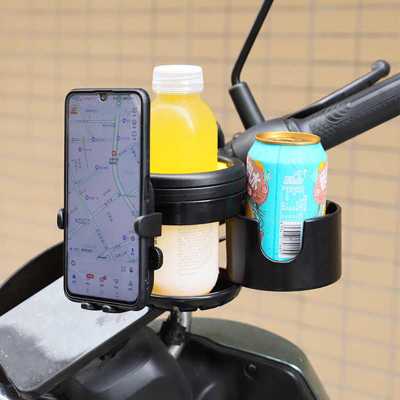 핑구어팩토리 유모차 컵홀더 확장 2구, 블랙 (휴대폰 거치형)