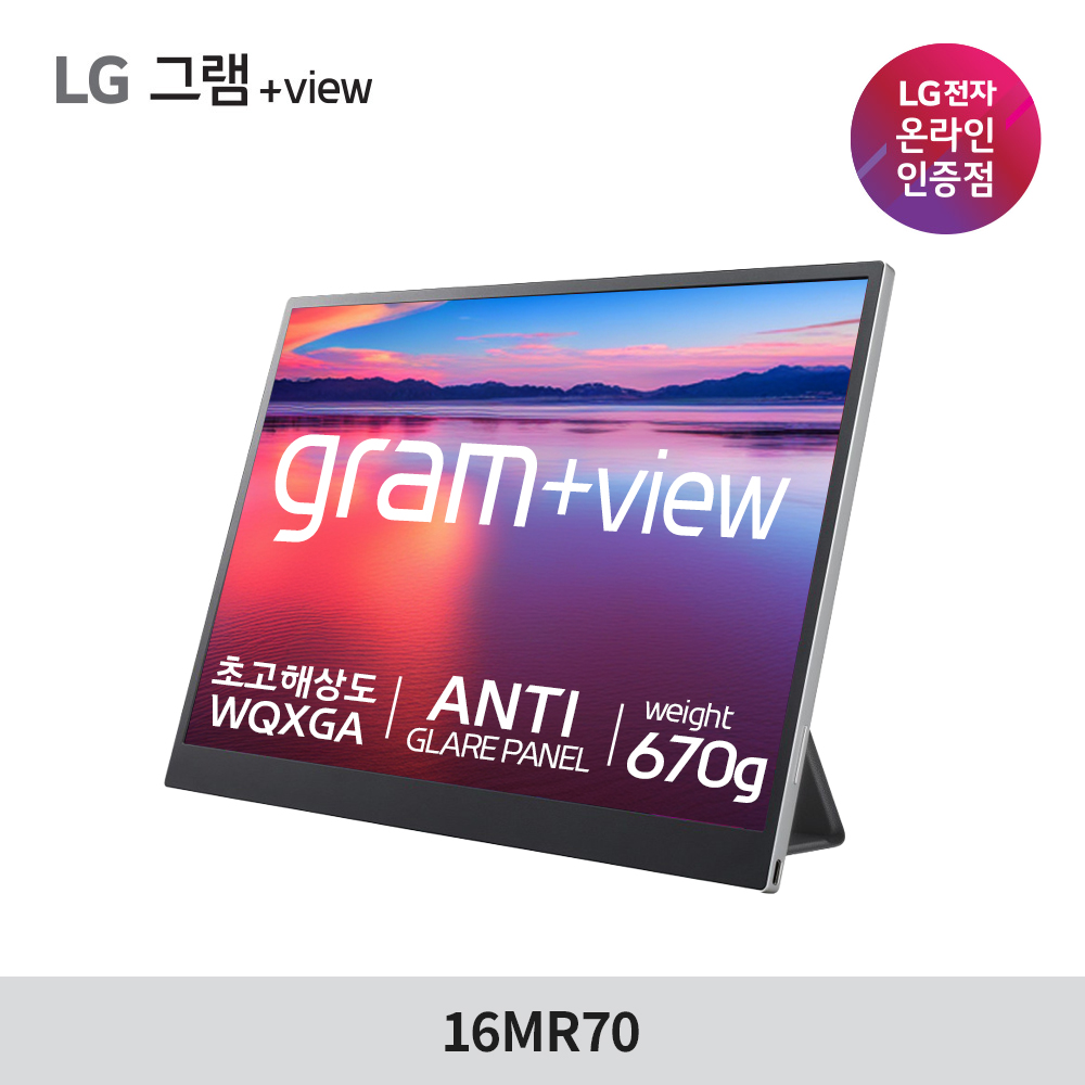 LG 그램 플러스뷰 휴대용 서브 모니터 40.6cm(16인치), 실버 - 메인 이미지