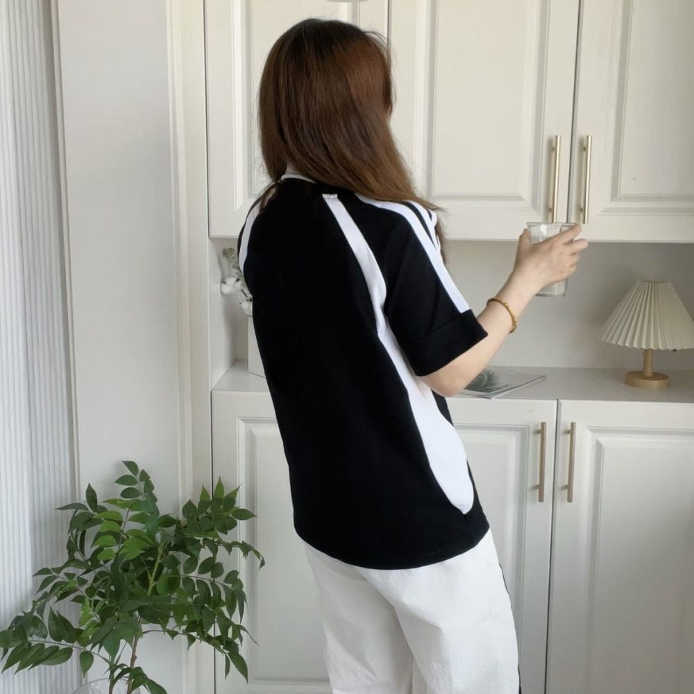 아디다스 삼선 베이직 반팔 티셔츠 블랙 KB8502 - 상세 이미지 4