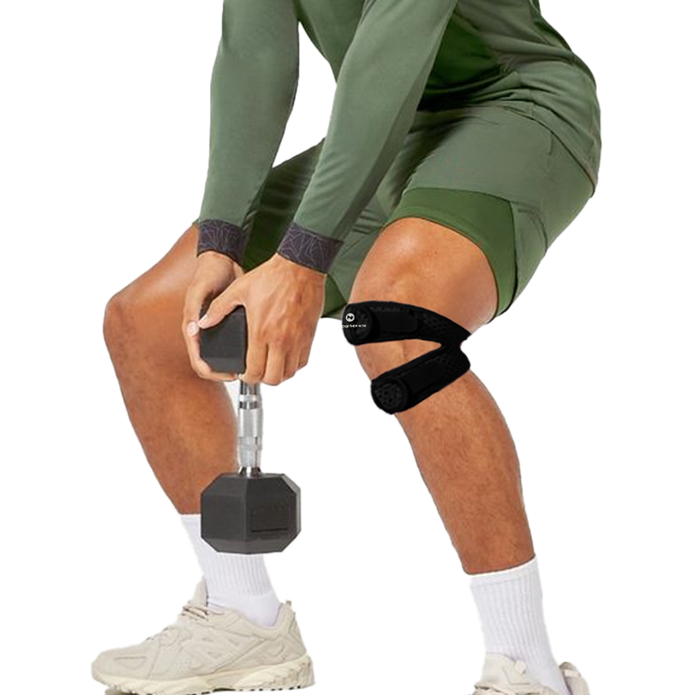 올투게더나우 자바라 런닝 무릎보호대 러닝 스쿼트 크로스핏 관절 보호 밴드 블랙 한쪽