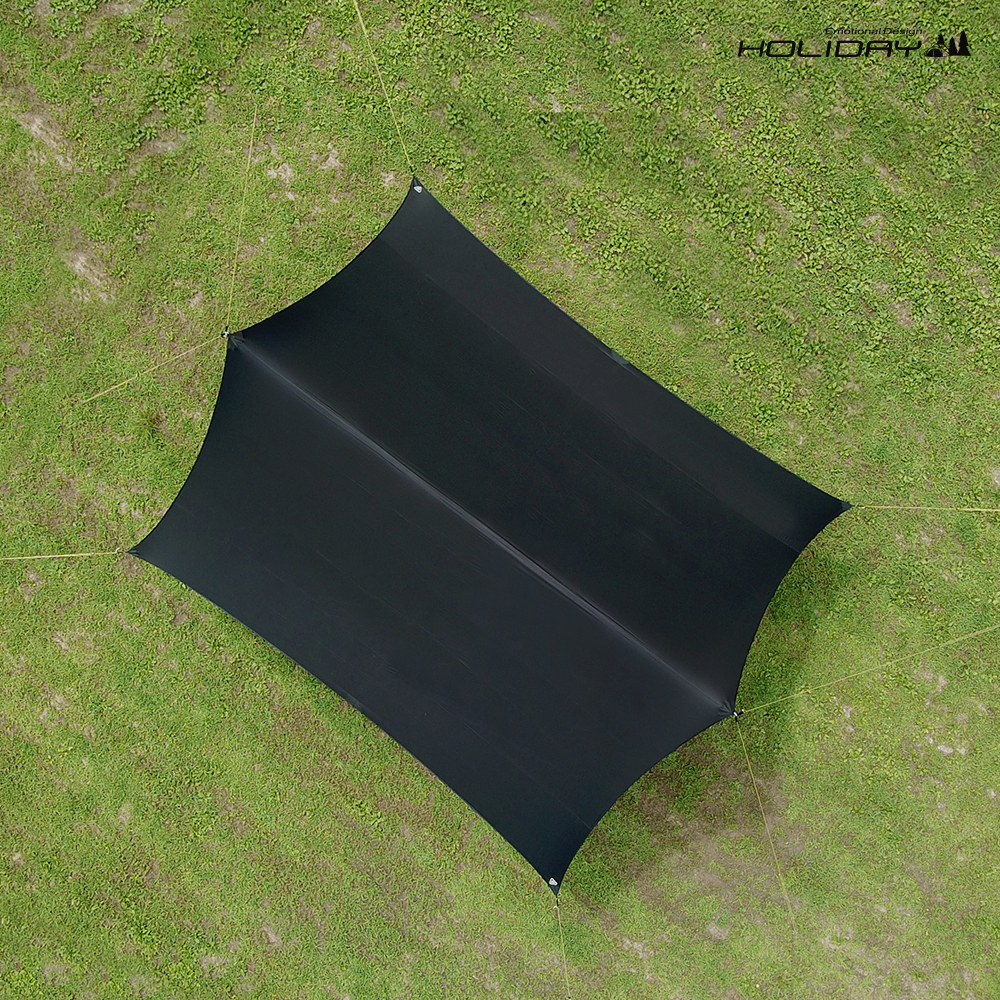 홀리데이 캠핑 블랙코팅 나일론 실타프 실리콘 코팅 렉타 타프