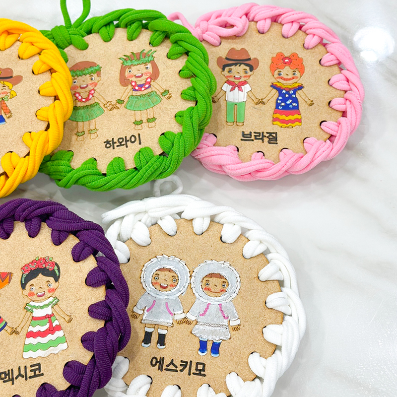 나라사랑 지구촌 전통의상 양말목 컵받침 만들기 키트 이미지 8