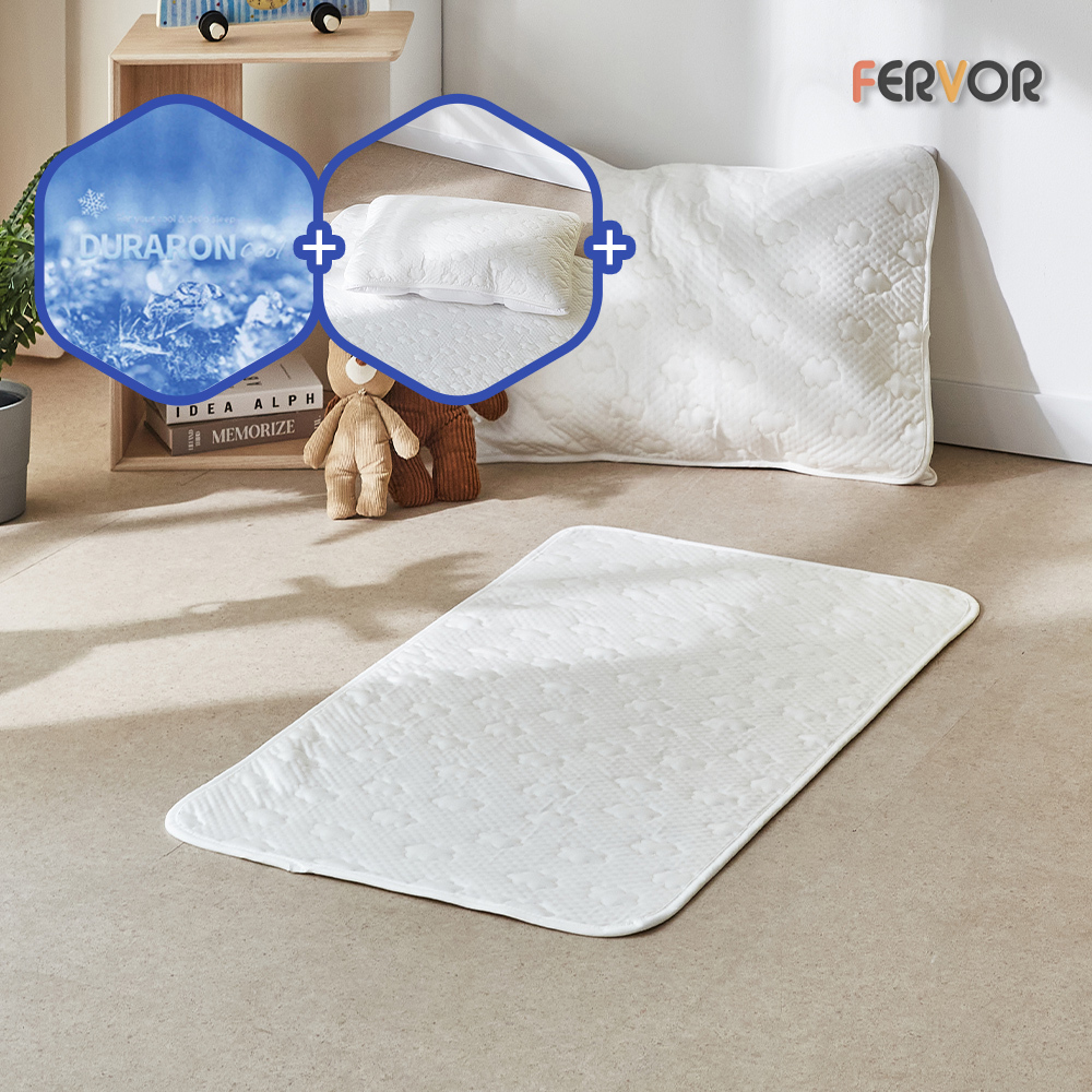 퍼보 휴비스 듀라론 에오로쿨 냉감패드 쿨매트 소파침대러그 크롬화이트, 55x100
