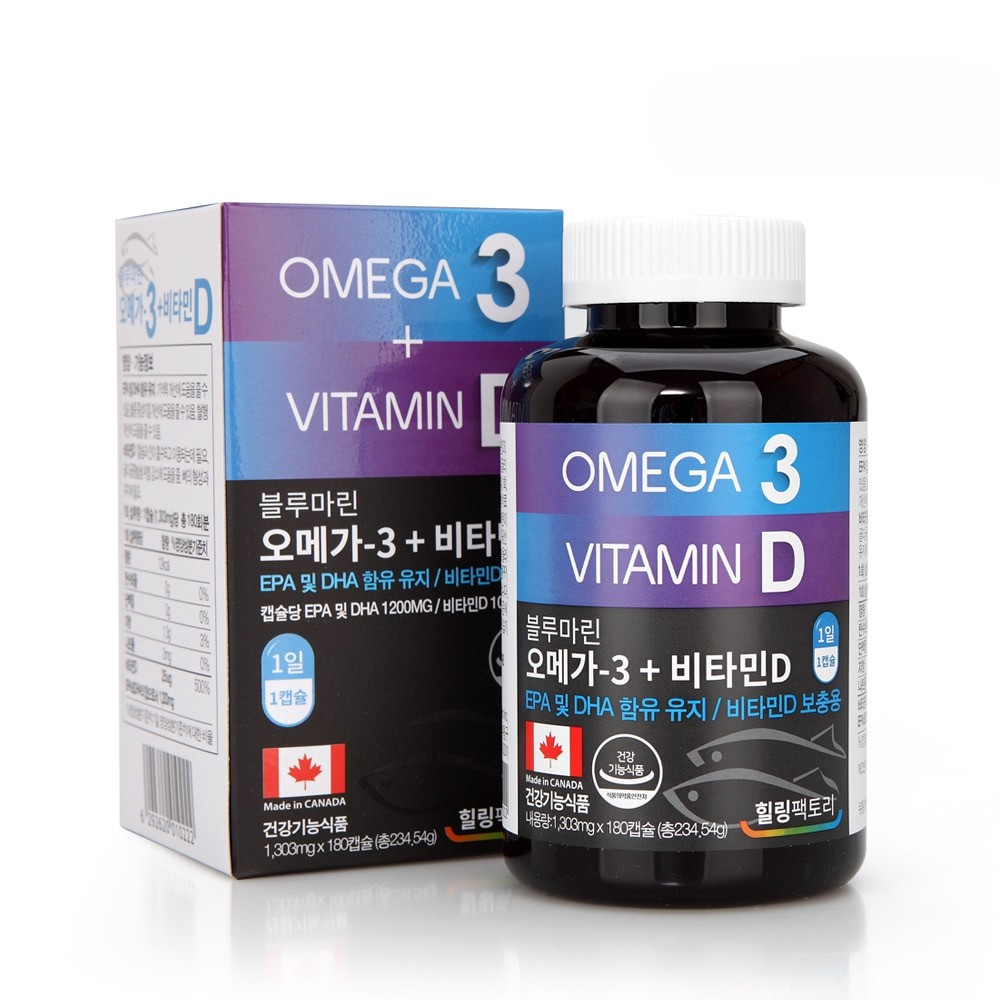 힐링팩토리 블루마린 오메가3 비타민D 임산부 임신준비 에스키모 180캡슐, 1개 - 상세 이미지 2
