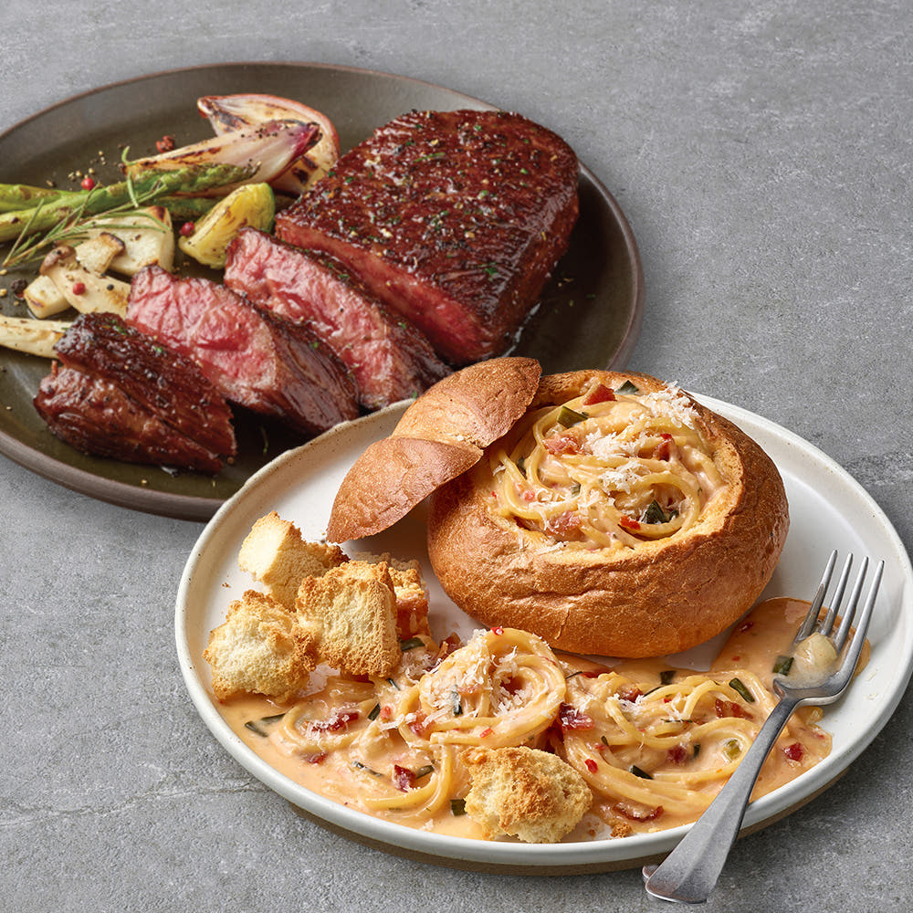 애슐리 베이컨 투움바 빠네 파스타 + 시그니처 스테이크