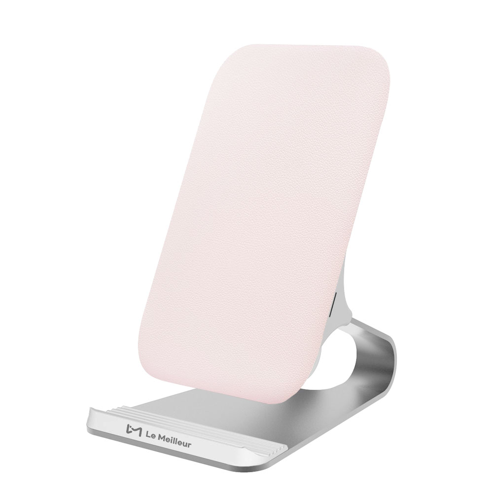 르메이어 무선 충전기 듀얼 코일 20W 초고속 스탠드 거치대 핑크