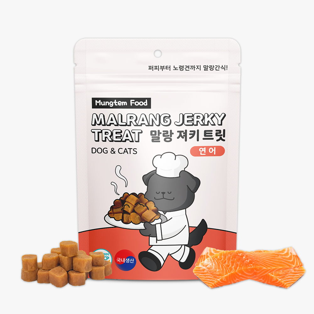 강아지 져키 노견 노령견 말랑 간식 저칼로리 노즈워크 훈련용 연어, 100g, 1개 제품 이미지