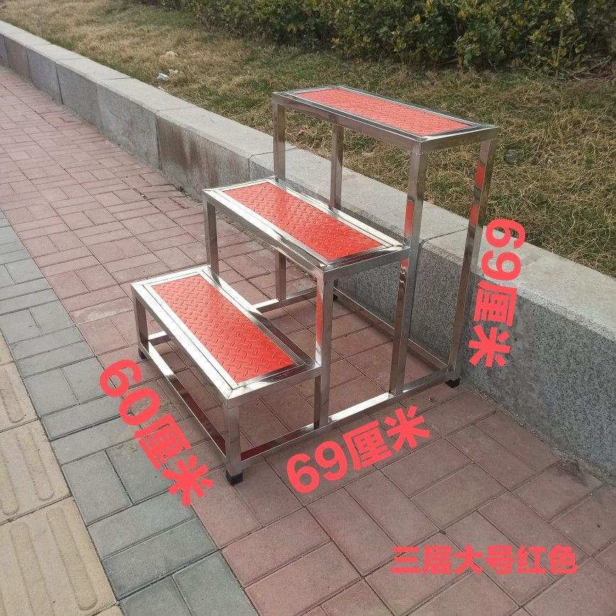 3단 계단 스테인레스 미끄럼방지 사다리 스틸 철제계단 야외용 외부계단 - 상세 이미지 5