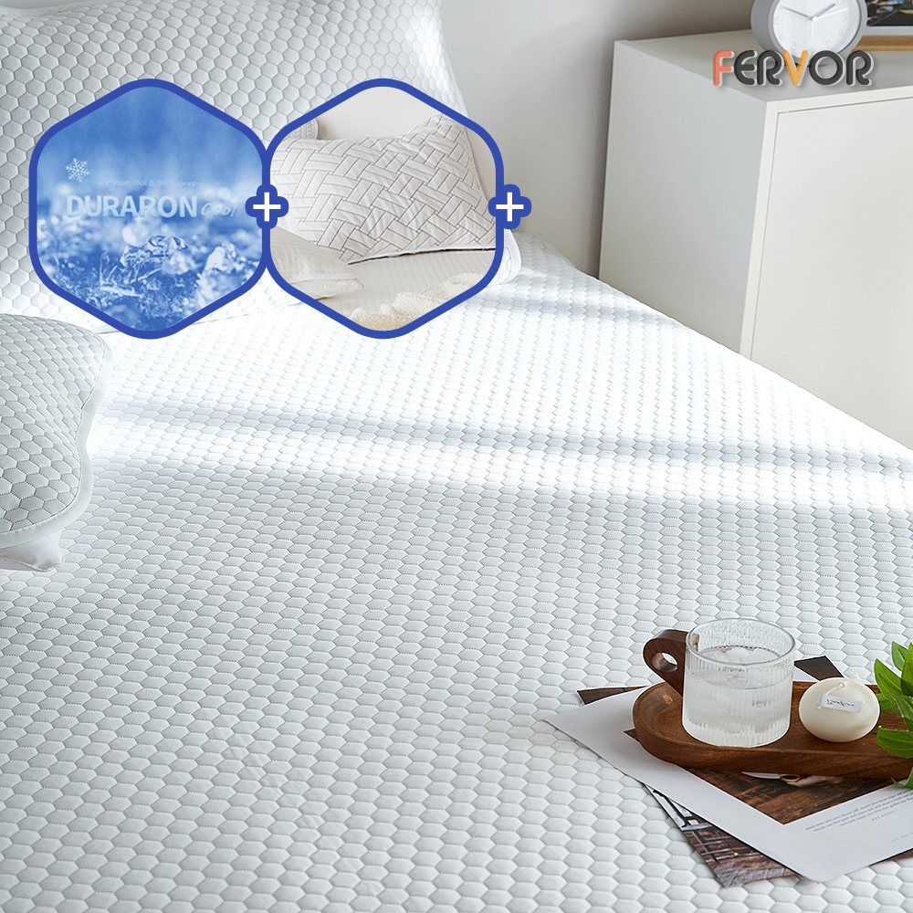 퍼보 휴비스 듀라론 에오로쿨 냉감패드 쿨매트 소파침대러그 육각, SS(슈퍼싱글)