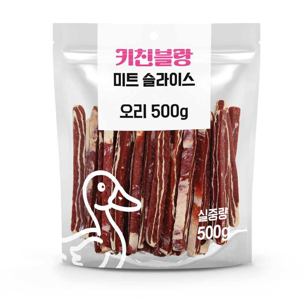 키친블랑 미트 슬라이스 강아지간식 오리고기, 500g, 1개 - 메인 이미지