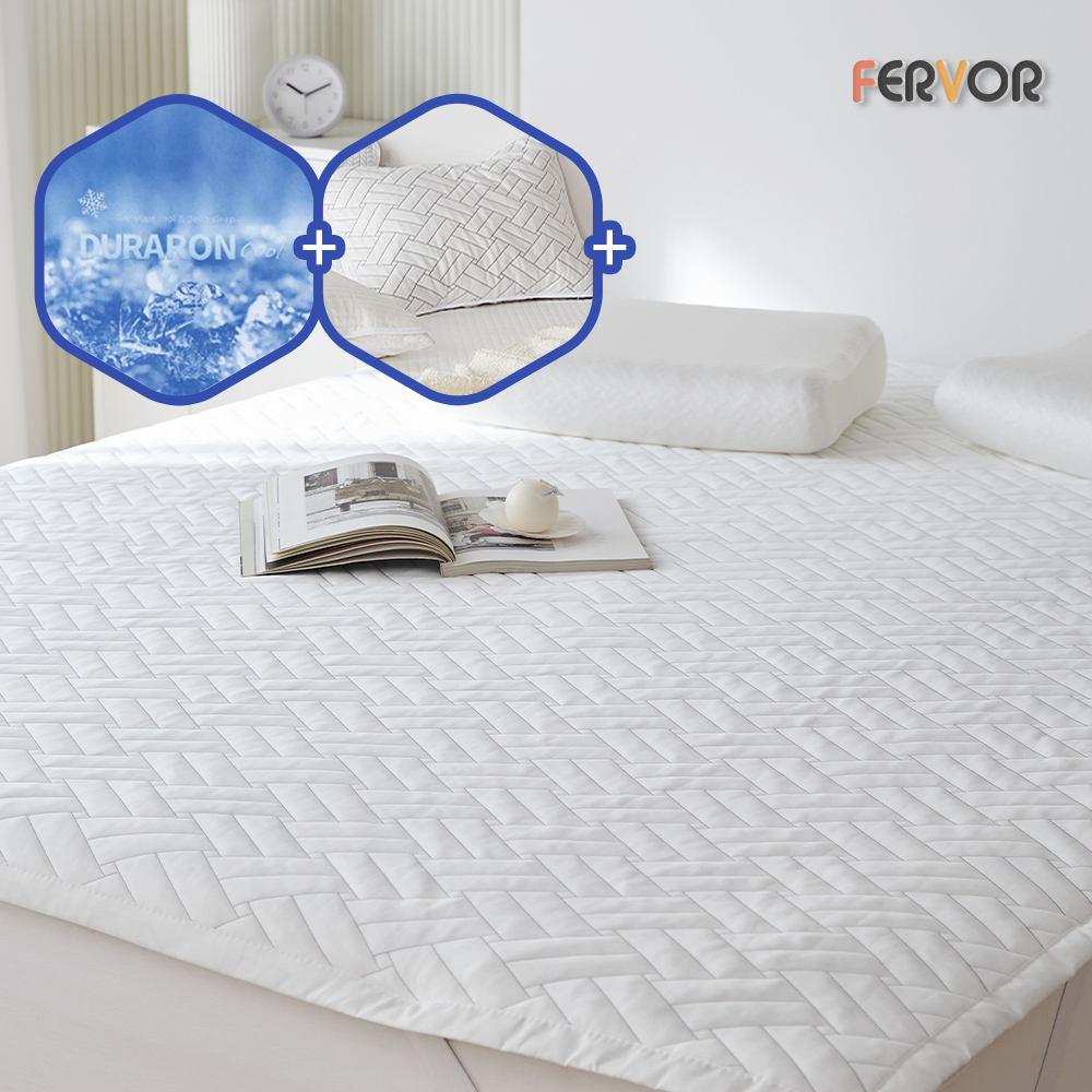 퍼보 휴비스 듀라론 에오로쿨 냉감패드 쿨매트 소파침대러그 격자, SS(슈퍼싱글)