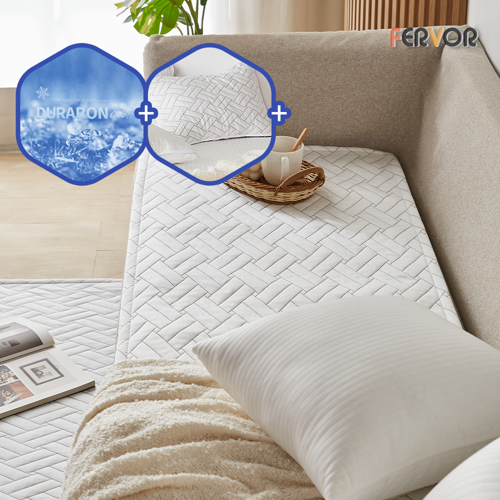 퍼보 휴비스 듀라론 에오로쿨 냉감패드 쿨매트 소파침대러그 (소파패드)격자, 60x180