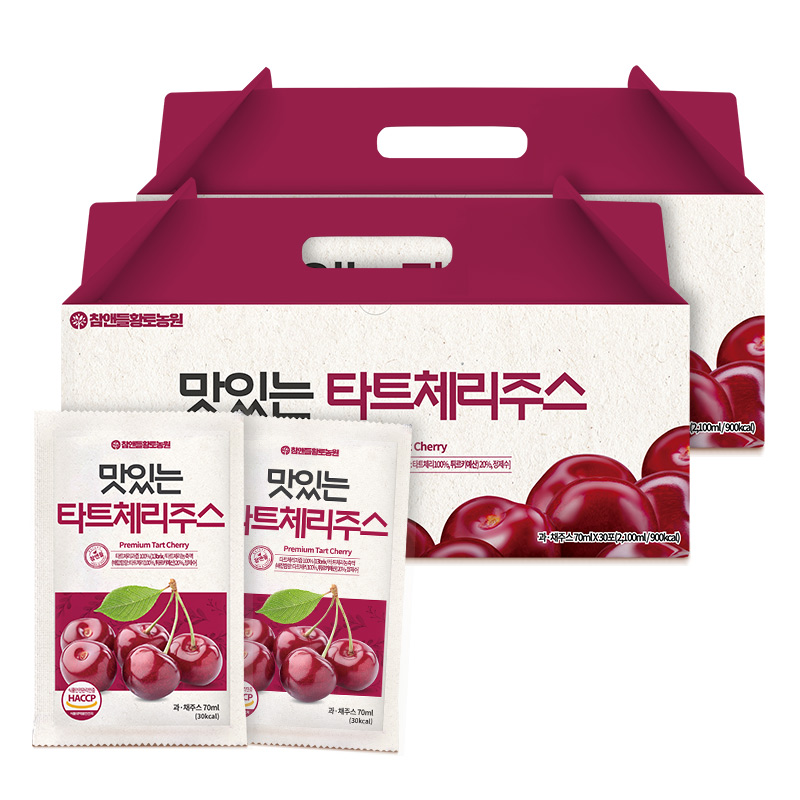 참앤들황토농원 맛있는 타트체리주스 70ml, 60개