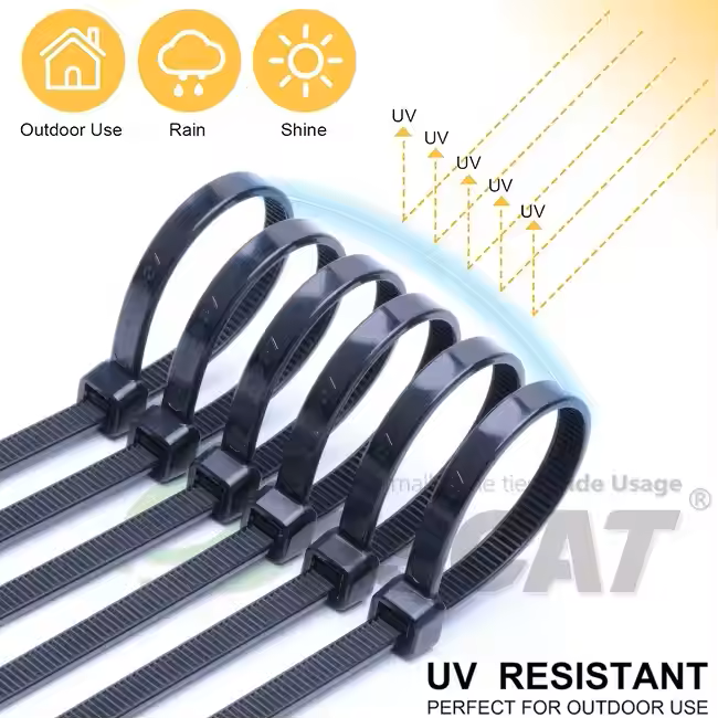 옥외용 UV저항 내후성 나일론 케이블타이 200x4.8mm 검정 100개입/1봉 - 상세 이미지 2