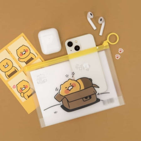 루미샵 카카오 PVC 파우치 춘식이 낮잠 190x140mm 카카오프렌즈미니파우치 여행용세면가방 욕실수납용품 여행용파우치 방수세면백