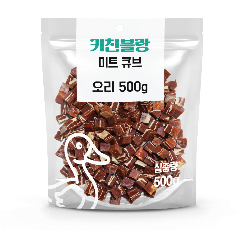 키친블랑 미트 큐브 강아지간식 오리고기, 500g, 1개 - 메인 이미지