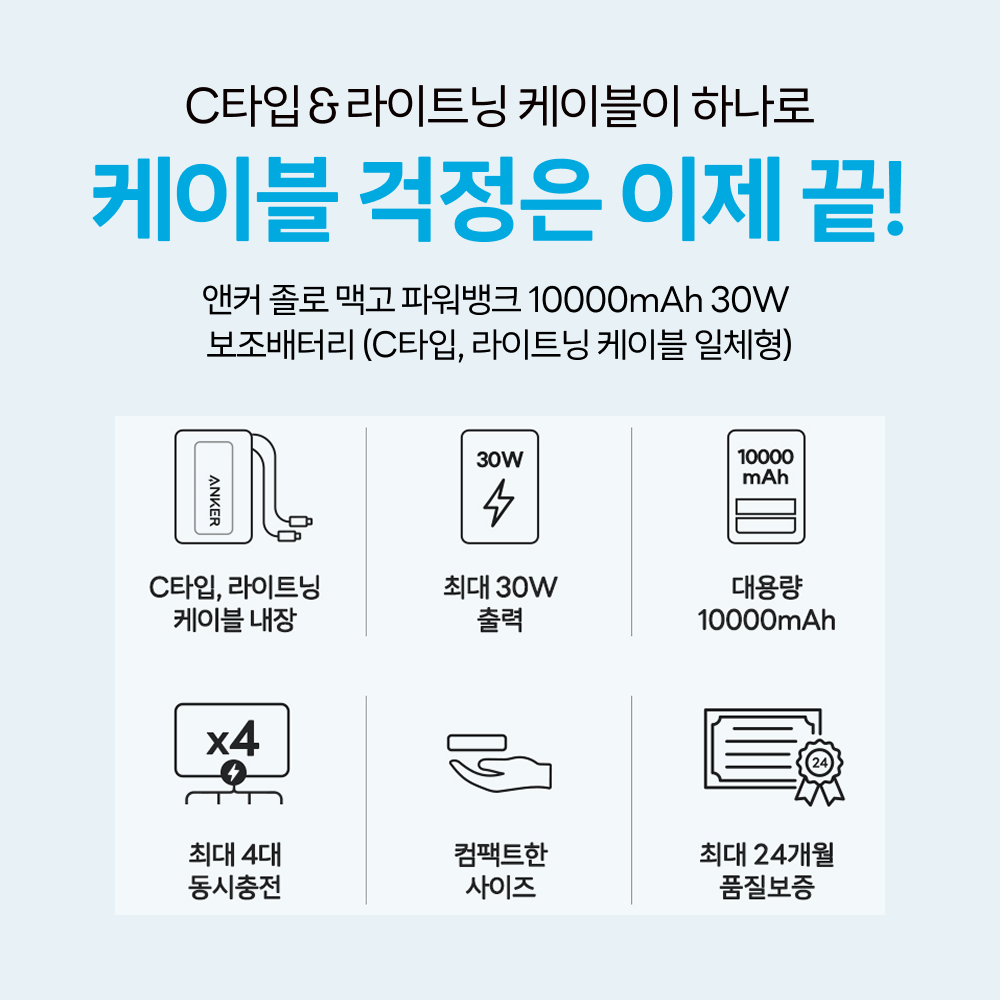 앤커 졸로 맥고 파워뱅크 10000mAh 30W 보조배터리 A1680 - 상세 이미지 3