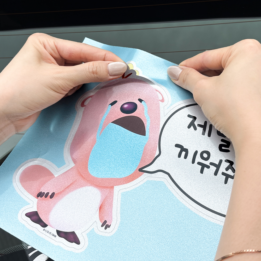 벨르아망 잔망루피 초보운전 스티커 차량용 자동차 초보 연습 운전자 새차 선물 블루 - 상세 이미지 5