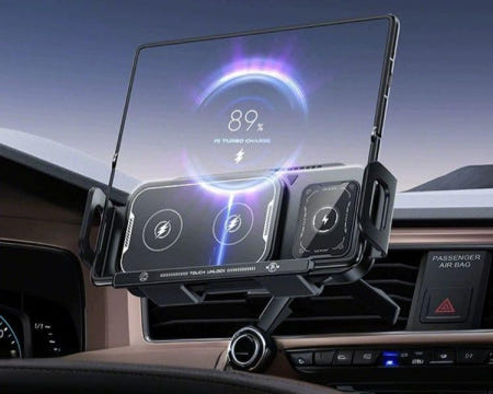 차량용 휴대폰 충전거치대 자동회전 고속 원터치 무선충전거치대 맥세이프