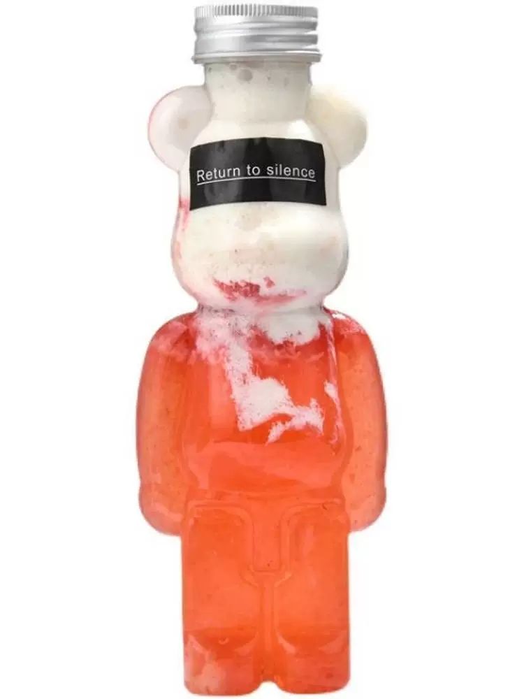 일회용 곰돌이 보틀 크리스마스 페트병 음료병 공병 주스 350ml 밀폐 알루미늄 뚜껑 20개 - 상세 이미지 5