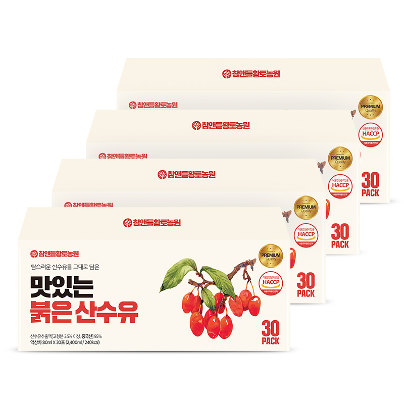 참앤들황토농원 맛있는 산수유 80ml 30포, 4개 - 상품 이미지