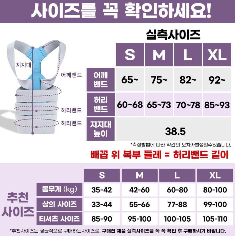 [인체공학] 자세교정밴드 어깨 허리 숄더 교정기 척추 벨트 - 상세 이미지 3