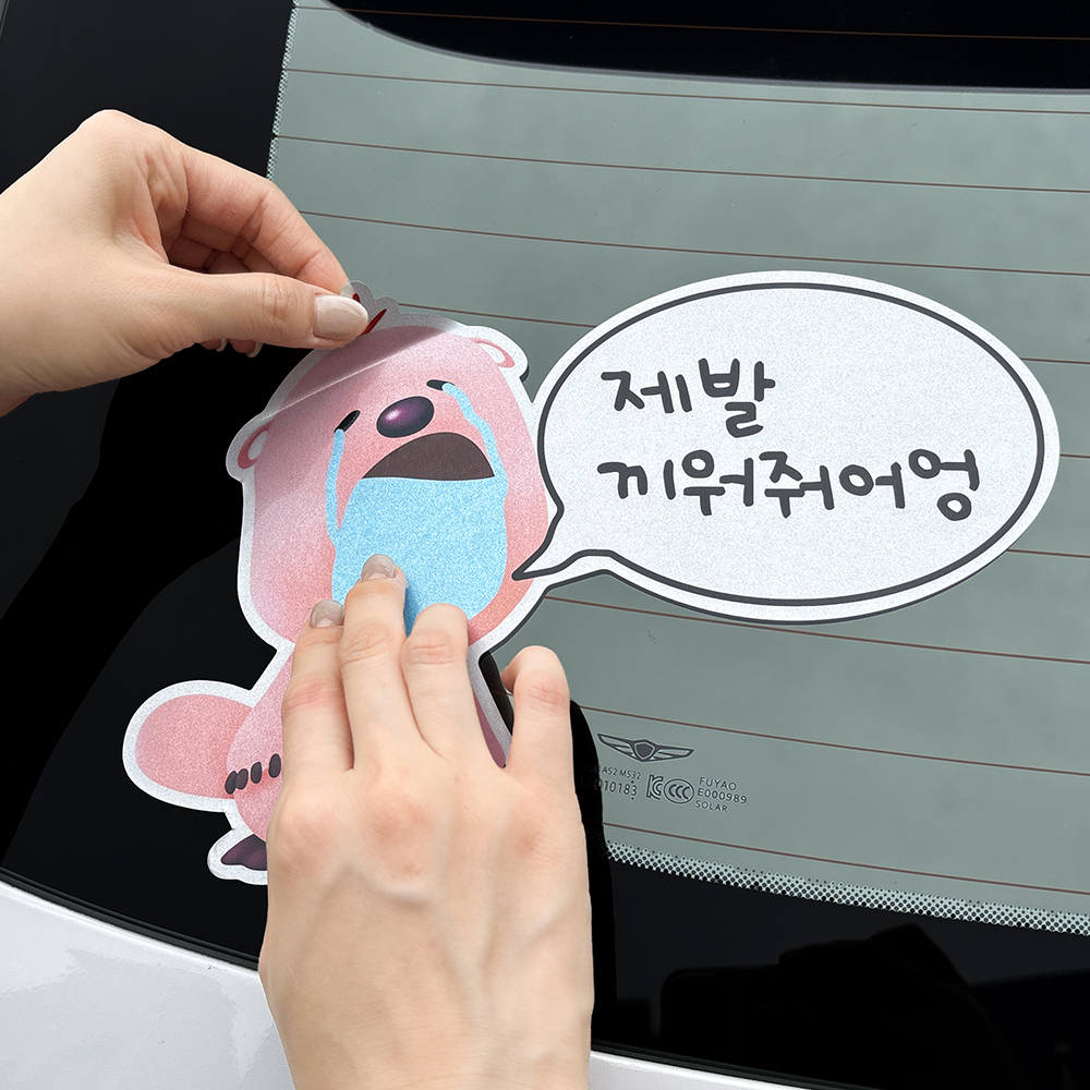 벨르아망 잔망루피 초보운전 스티커 차량용 자동차 초보 연습 운전자 새차 선물 블루 - 상세 이미지 4
