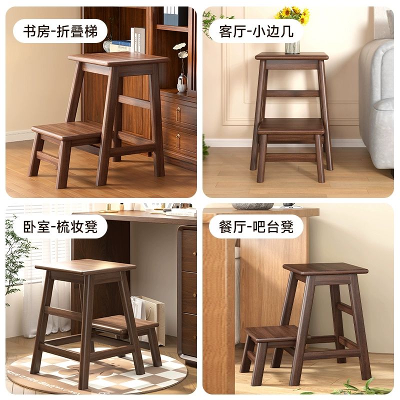 원목 스텝 스툴 현관 원형 다용도 발받침대 주방 디딤돌 매일한정-원목색-가변형 - 상세 이미지 3