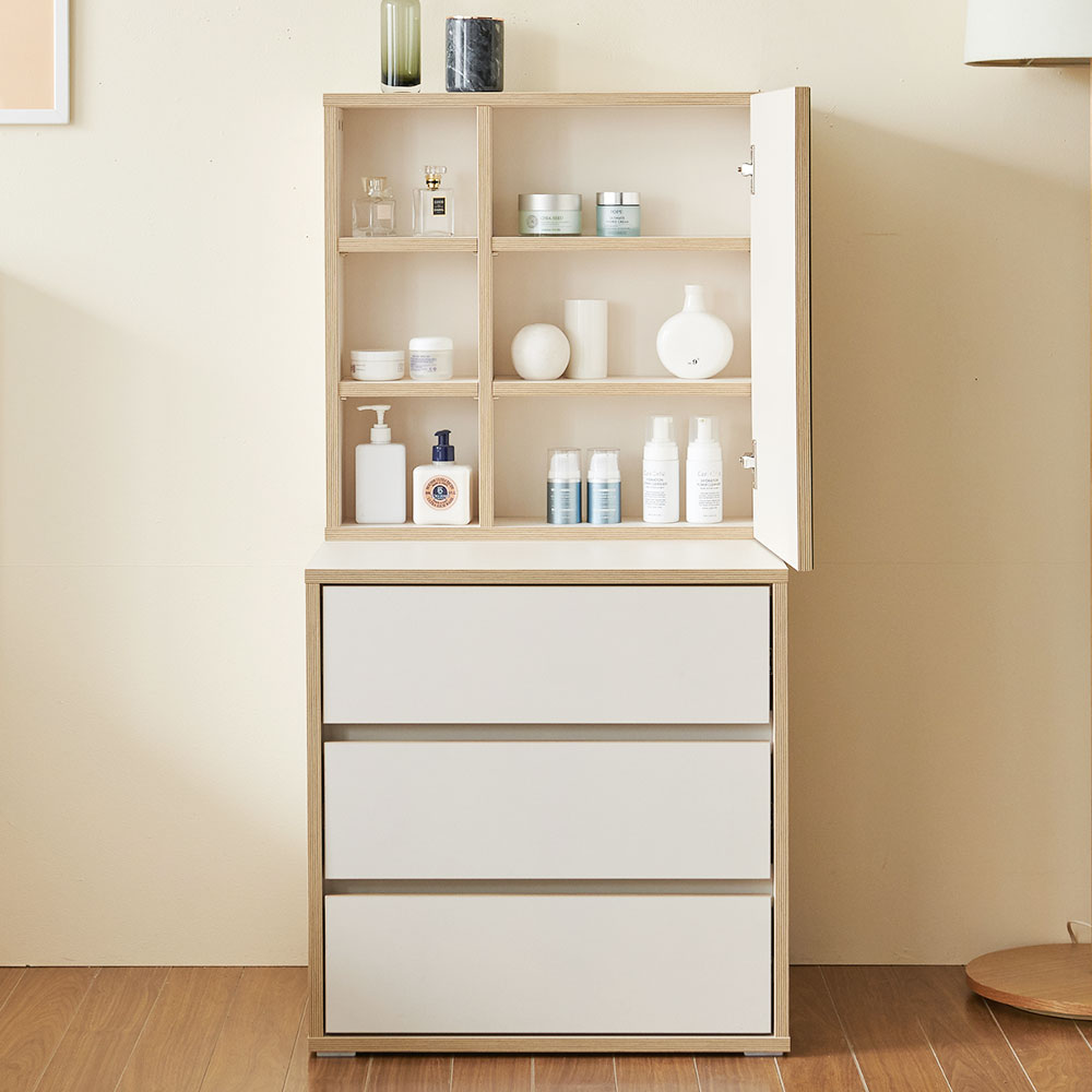 니모 틈새화장대 미니 코너 슬림 수납 화장대 서랍장 600