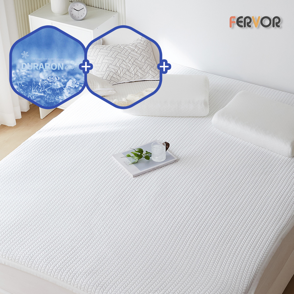 퍼보 휴비스 듀라론 에오로쿨 냉감패드 쿨매트 소파침대러그 V자, K(킹)