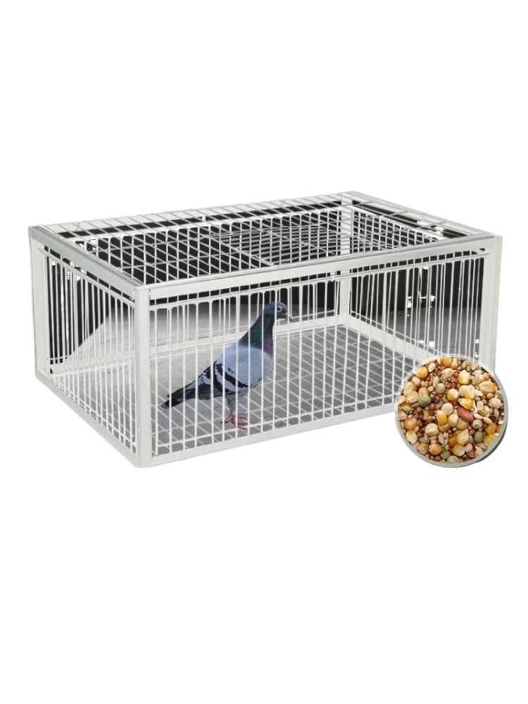 비둘기 포획틀 케이지 새퇴치 철망 새집 새장 사각형 60x40x26 화이트 두 칸 유 천창 - 상품 이미지
