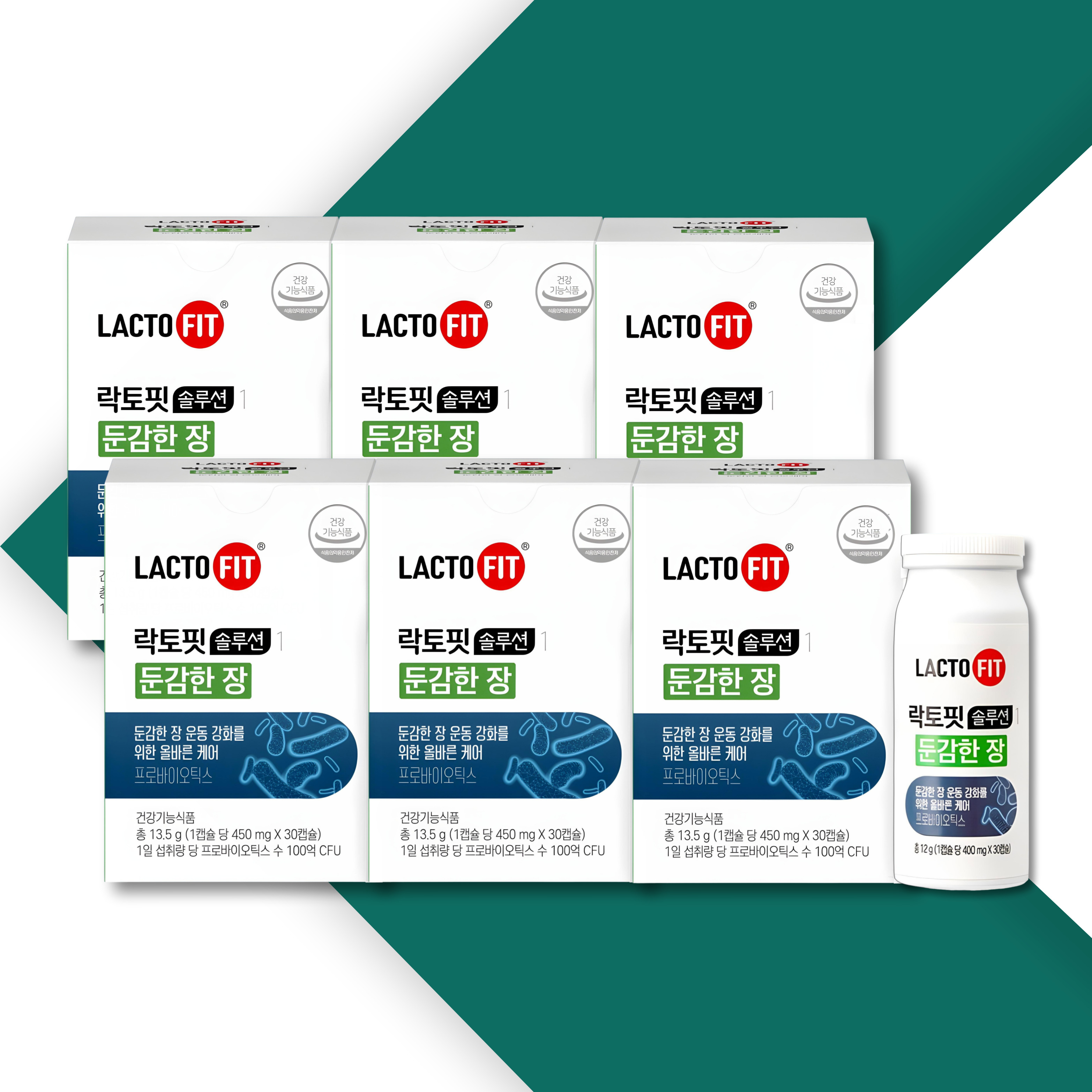 락토핏 솔루션 1 둔감한 장 450mg x 30캡슐 6박스 - 상품 이미지