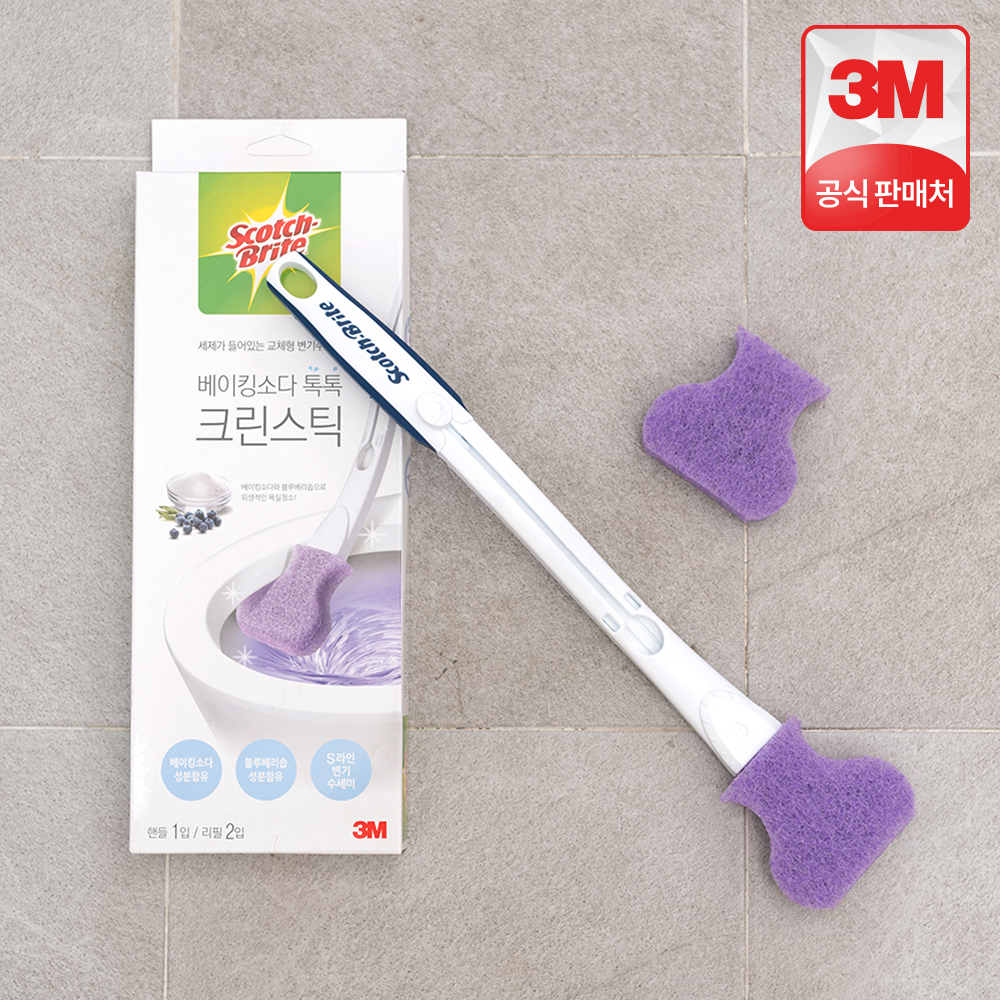 3M 스카치브라이트 변기솔 베이킹소다 크린스틱 리필 30개 화장실 욕실 청소솔 변기클리너