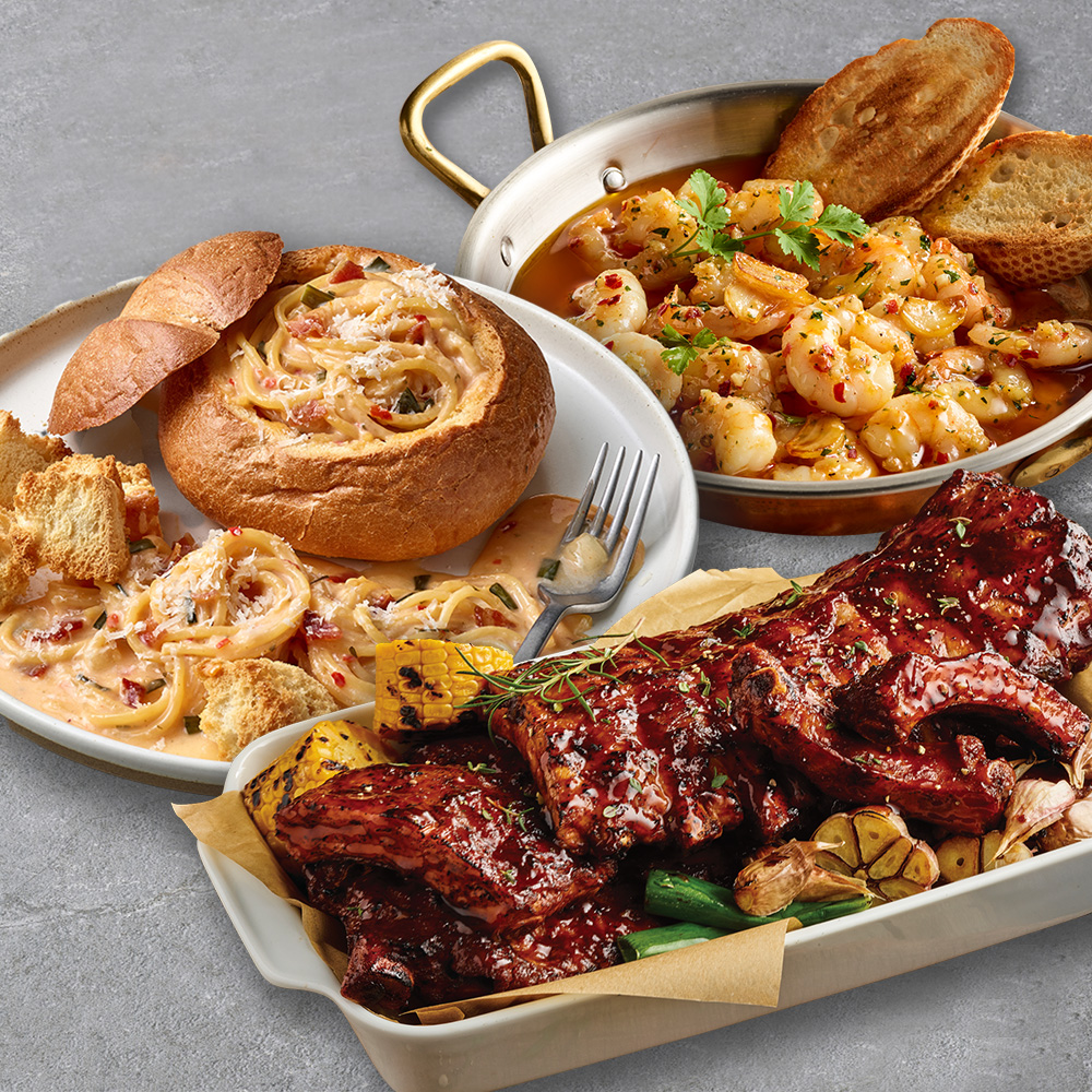 [내일배송] 애슐리 시그니처 바비큐 폭립 800g + 베이컨 투움바 빠네+원팩감바스