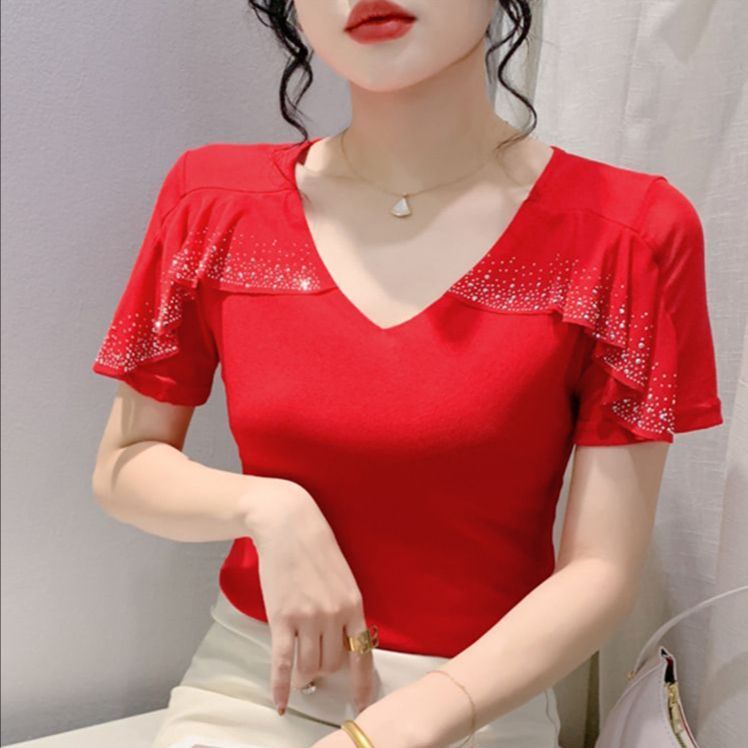 프릴 장식 블라우스 탱고 왈츠 줌바복 댄스 티셔츠 삼바 의상 자이브 살사 라인댄스복 - 상품 이미지