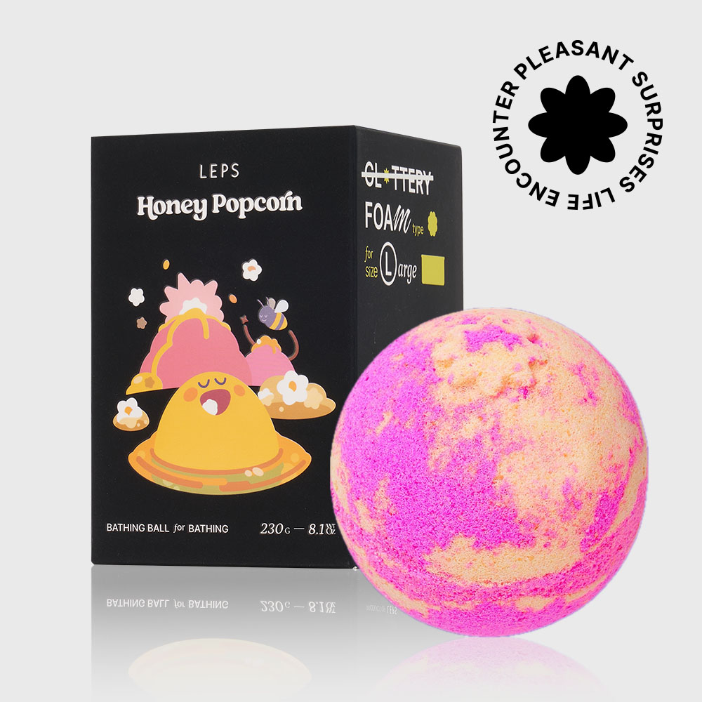 LEPS 렙스 대용량 배쓰밤 렙스밤2 허니팝콘(오렌지, 복숭아, 우디), 230g, 1개 - 상품 이미지
