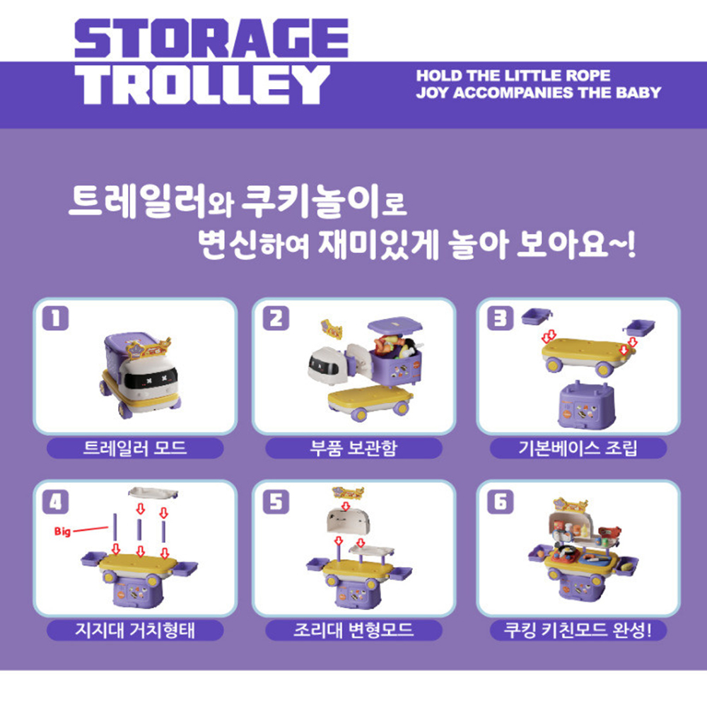 2in1 쿠킹트레일러 주방놀이 역할 소꿉놀이 자동차 유아 여자아이 크리스마스 선물 - 상세 이미지 4